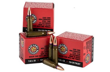 Image of Century Arms Red Army Rifle Ammo 7.62x39mm 124gr FMJ 20 Rounds, AM2423