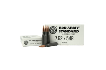 Image of Red Army Standard 7.62x54mm Russian 148 Grain Full Metal Jacket Steel Cased Rifle Ammo, 20 Rounds, AM3421-20RD