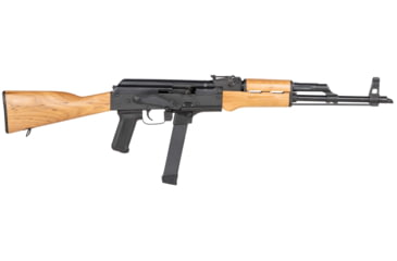 Image of Century Arms WASR Semi-Auto Rifle, 9mm Luger, 16.25 in barrel, Slanted Muzzle Brake, 33 Rounds, RI3765N-FRRMPG