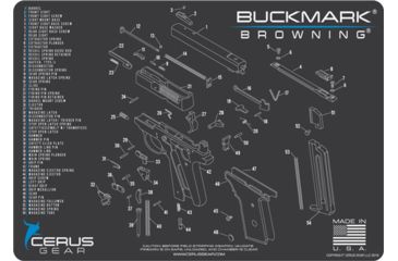 Image of Cerus Gear 3mm Promats 12''x17'' Browning Buckmark Sch Char Gry