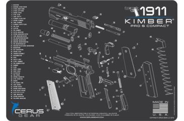 Image of Cerus Gear 3mm Promats 12''x17'' Kimber 1911 Pro/comp Char Grey
