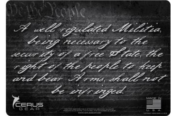 Image of Cerus Gear 3mm Promats 12''x17'' Right To Bear Arms Blk Distrss