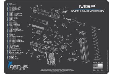 Image of Cerus Gear 3mm Promats 12''x17'' S&w M&p Shield Sch Char Grey
