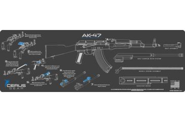 Image of Cerus Gear 3mm Promats 12''x36'' Ak-47 Instructional Char Gray