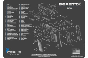 Image of Cerus Gear BERETTA 92 SCHEMATIC PROMAT - CHARCOAL GRAY/CERUS BLUE 9DC1B2C0