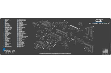 Image of Cerus Gear CZ SCORPION EVO 3 SCHEMATIC PROMAT - CHARCOAL GRAY/CERUS BLUE E1D06058