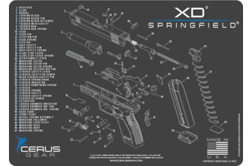 Image of Cerus Gear SPRINGFIELD XD SCHEMATIC PROMAT - CHARCOAL GRAY/CERUS BLUE A459C4A4