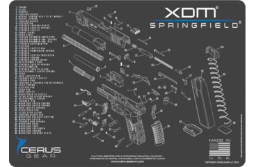 Image of Cerus Gear SPRINGFIELD XDM SCHEMATIC PROMAT - CHARCOAL GRAY/CERUS BLUE 0A5ABF78