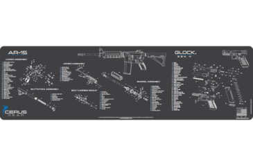 Image of Cerus Gear Magnum XXL 14x48 AR-15/Glock Combo Schematic Promat - Gray, MM-AR15-GLK-SCH-GRY