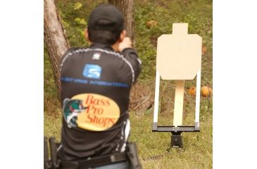 Image of Challenge Targets Steel IPSC A Zone Handgun &amp; Rifle Target Holder with Heavy Base, Black PS-HD-TH-80019-R