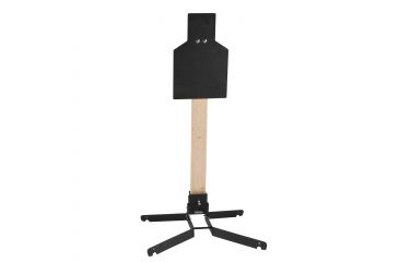 Image of Challenge Targets Steel IPSC Torso Target, Black, Heavy Base, Handgun Rated PS-HD-80023-R