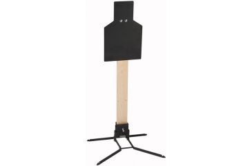 Image of Challenge Targets Steel IPSC Torso Target with Standard Base, Black PS-SD-80023-H