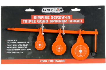 Image of Champion Rimfire Screw-In Triple Spinner Target, Steel, 40880