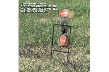 Image of Champion Traps and Targets Centerfire Double Gong Spinner Steel Target, Orange, Small, 40875