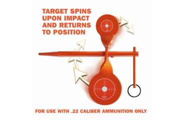 Image of Champion Traps and Targets Rimfire Screw-In Double Gong Spinner Steel Target, Orange, Small, 40879