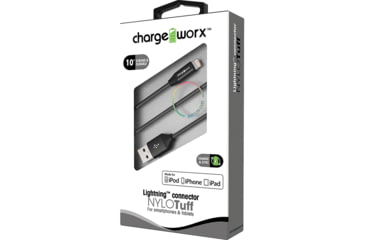 Image of Chargeworx Cable, Lightning, 10ft, Black, CHA-CX4806BK