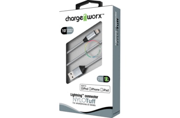 Image of Chargeworx Cable, Lightning, 10ft, Silver, CHA-CX4806SL