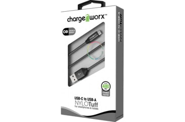 Image of Chargeworx Cable, USB-C, 3ft, Black, CHA-CX4764BK
