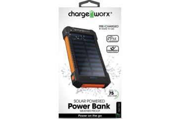 Image of Chargeworx Solar Powered Power Bank, 10000mAh, Black, CHA-CX6560BK