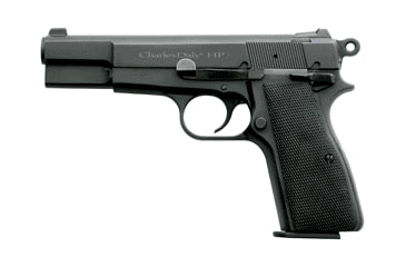 Image of Charles Daly Field HP Pistol, 9mm Luger, 4.625 in barrel, blued carbon steel frame, Uncle Mike's padded grip, recoil operated semi-automatic, white dot front, shallow V w/post rear, 13 round magazine, Field HP-1-FRRMPG