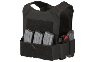 Image of Chase Tactical Low-Vis Plate Carrier M1 w/ Triple Velcro 5.56 Mag Pouch, Black, X-Large, NSN NONE, CT-10LVPCM1-BK-XL