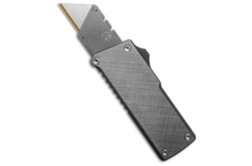 Image of Chaves Knives OTF Folding Knife, Gray Handle, Cross-Hatch, Gray/Gray, 5.25 inch, BHQ-217653