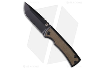 Image of Chaves Knives Redencion 229 Folding Knife, 3.63in, Bohler M390 Stainless Steel, Drop Point Blade, Micarta, Titanium Green Handle, w/ Inlays On One Sides, Black/Green, 8.22in, BHQ-194007