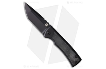Image of Chaves Knives Redencion 229 Folding Knife, 3.63in, Bohler M390 Stainless Steel, Tanto Blade, Micarta, Titanium Black Handle, w/ Inlays On Both Sides, Black/Black, 8.22in, BHQ-194012