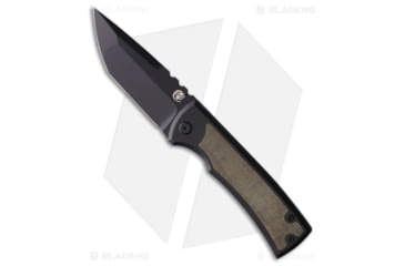 Image of Chaves Knives Redencion 229 Folding Knife, 3.63in, Bohler M390 Stainless Steel, Tanto Blade, Micarta, Titanium Green Handle, w/ Inlays On Both Sides, Black/Green, 8.22in, BHQ-194013