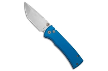 Image of Chaves Knives Redencion Automatic Folding Knife, 3.375in, CPM S35VN, Tanto Blade, Aluminum, Blue Handle, Blue/Gray, 7.875 inch, BHQ-207984