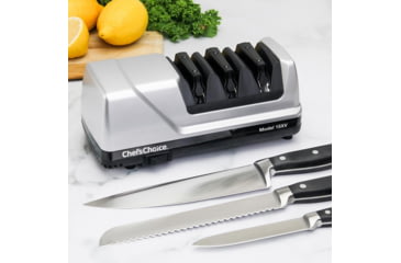 Image of Chef's Choice 15 Trizor XV Edgeselect Sharpener, Brushed Metal, 12 x 6.25 x 6, 0101508