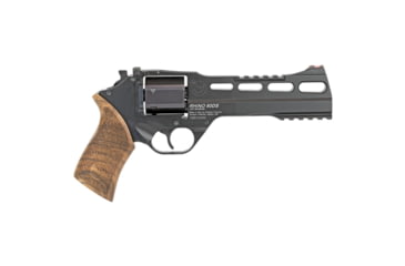 Image of Chiappa Firearms Rhino 60SA Revolver, .357 Magnum/.38 Special, 6in Barrel, Fixed Fiber Optic Front Sight, Black Frame, Wood Grip, 6 Round Cylinder, CF340248