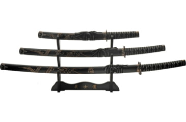 Image of China Made 3 Pc Black Dragon Katana