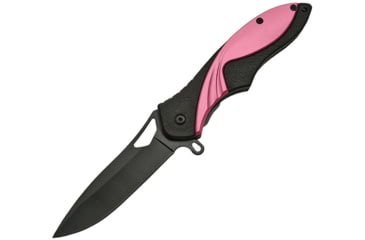 Image of China Made Bat Chick Linerlock A/O Folding Knife, 4.75in Closed, 3.5in Black SS Drop Point, Black Frn, Black, 300393