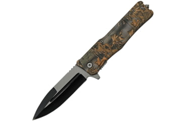 Image of China Made Camo Linerlock A/O Folding Knife, 4 two-tone finish stainless spear point blade, Camo checkered ABS handle, 300513-CM