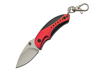 Image of China Made Camper Linerlock Red Folding Knife, 1.75 satin finish 440 stainless blade, Black and red aluminum handle, 211516-RD