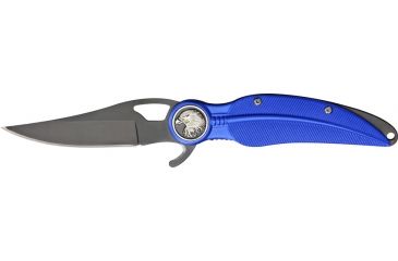 Image of China Made Eagle Feather Linerlock Knife, Blue CN300232BL