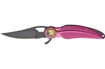 Image of China Made Eagle Feather Linerlock Knife, Pink CN300232PK