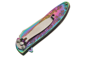 Image of China Made Eagle Framelock Spectrum A/O Folding Knife, Framelock, Assisted Opening, 4in Closed, 3in Spectrum Titanium Coated SS Drop Point, Spectrum Titanium Finish SS, Spectrum, 300429-RB