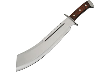 Image of China Made Machete Brown Wood Knife, 13 satin finish stainless blade, Brown pakkawood handle, 926948-WD