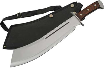 Image of China Made Machete Brown Wood Knife, 13&quot; satin finish stainless blade, Brown pakkawood handle, 926948-WD