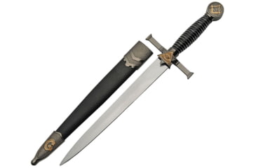 Image of China Made Masonic Dagger Zinc Alloy Knife, 9.25 stainless dagger blade, Black zinc handle, 211509