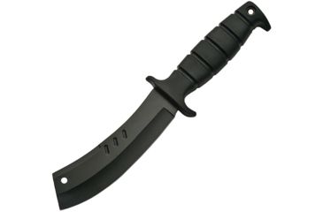 Image of China Made Rubber Handle Combat Cleaver Fixed Blade Knife, 6in, Black Rubberized Handle CN211224