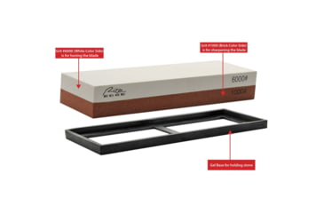 Image of China Made Sharpening Stone 1000/6000, 7.25in X 2.63in X 1.25in, Stone 7in X 2.25in X 1.13in, 1000 Grit Side For Sharpening And 6000 Grit Side For Honing, Gel Base, 212875