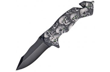 Image of China Made Skull Eyes Rescue Linerlock Knife CN300276