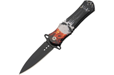 Image of China Made Skull Linerlock A/O Flame