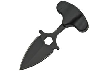 Image of China Made Skull Push Dagger Knife, 1.5 black finish double edge stainless dagger bla, Black synthetic handle, 211502