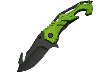 Image of China Made Tactical Linerlock Green A/O Folding Knife,3.5in,Stainless Steel,Lime Green,Aluminum Handle CN300287GN