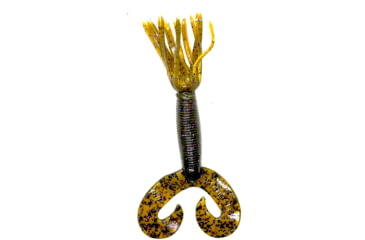 Image of Chompers Skirted Grub Double Tail Grub, 1, 5in, Green Pumpkin/Purple Flake, HG5D10-35