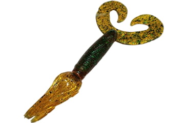 Image of Chompers Skirted Grub Double Tail Grub, 1, 5in, Root Beer Green, HG5D10-10